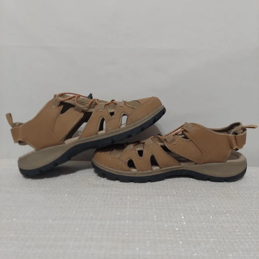 LANDS' END Men's Size 8D‎ Trail Sandal w/ Bungee Lace Water hiking sport